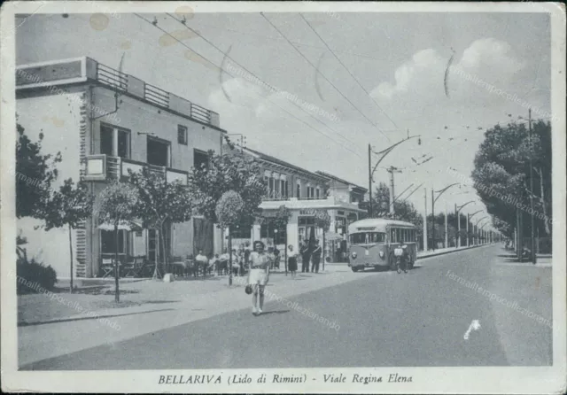 cp233 cartolina bellariva lido di rimini viale regina elena  emilia romagna