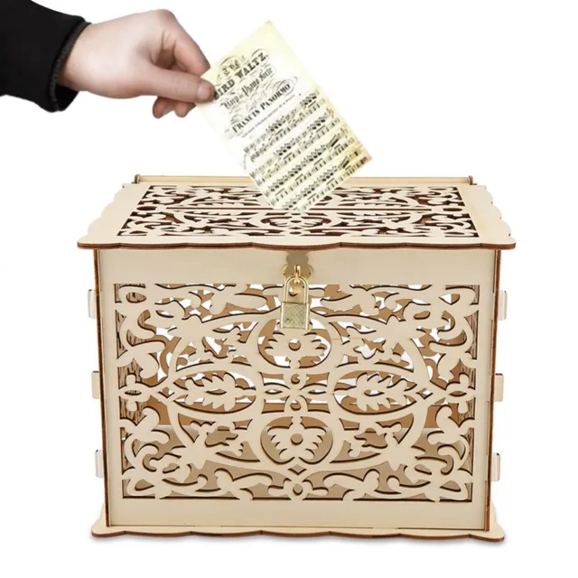 Wood Wedding Card Box With Keys DIY Money Gift Box For Birthday Party YA