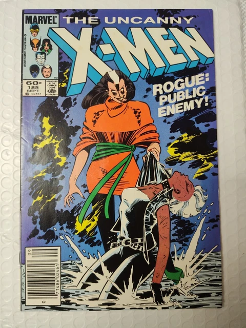The Uncanny X-Men #185 (1984, Marvel) mid grade Rogue: Public Enemy! NEWSSTAND