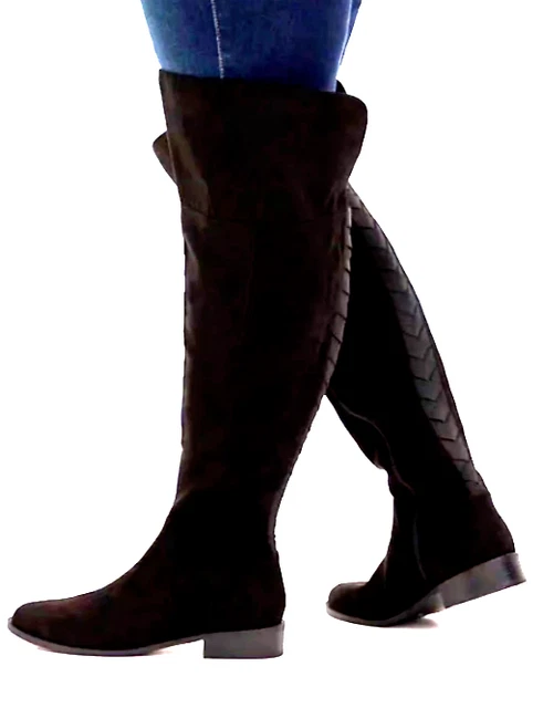 WOMENS JESSI THIGH High Boots Brown Size 11 WW With 1 Heels Faux Suede Stretchy 36.88 PicClick UK