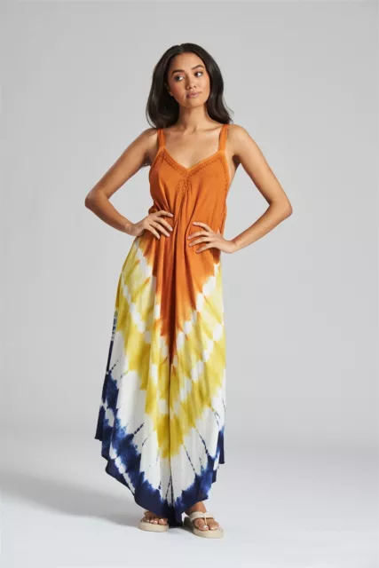 Tie Dye Maxi Dress Pistachio Strappy Long Summer Beach Holiday Cover Up Dresses