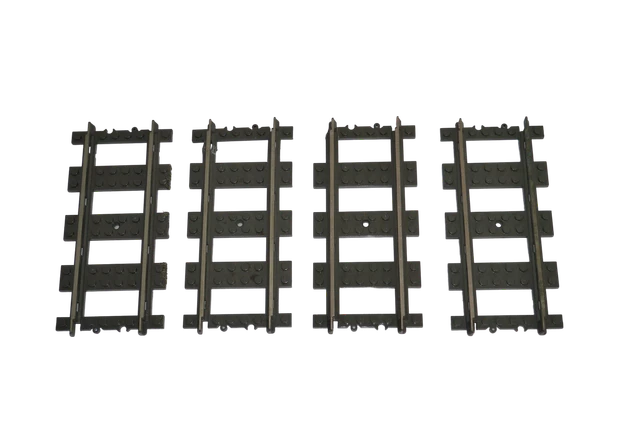 4 Lego® train rails 9V chemin de fer voie ferrée 4515 rails droits !! 2ème choix