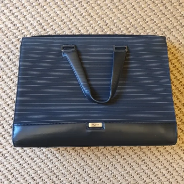 Vintage TUMI BLACK Nylon Striped Bag Briefcase Travel Laptop