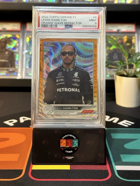 Carte Collector F1 Topps Chrome 2022 - Lewis Hamilton Mini Diamant /299, Gradée PSA 9
