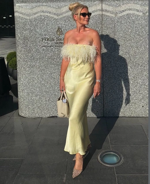 ZARA NEW LONG DRESS WITH LAYERED TOP LIGHT YELLOW SIZE XS Ref. 5149/027  63.59 - PicClick UK