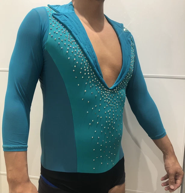 Top da ballo latino da uomo / costume XS- Small in verde