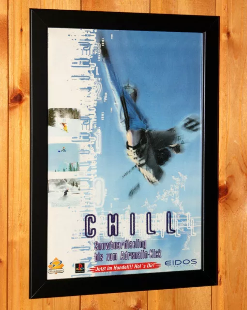 Chill PlayStation PS1 Snowboarding Eidos Werbeblatt Gerahmt Poster / Ad Framed