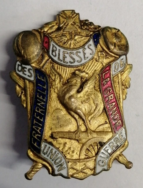 ANCIEN INSIGNE ÉMAILLÉ société de tir LA GAULOISE SENTINELLE REIMS EUR