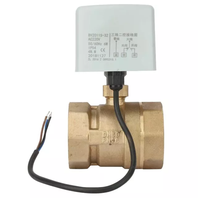 AC220V DN50 2-Inch 2-Way 3-Wire Brass Electric Motorized Ball Valve Premium*