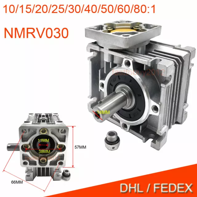 Worm Gear Box Flange NEMA23 Speed Reducer NMRV030 Gear for 57 Stepper Motor CNC