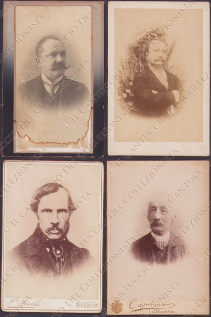 1890c Ritratti Gentiluomini LOTTO 4 Fotografie albumine Brescia
