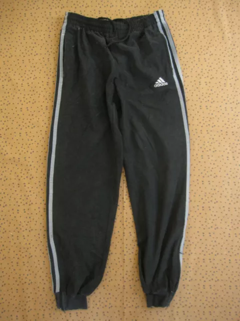 Pantalon Adidas 80'S Noir et gris Survetement vintage Pants Velour - 12 ans