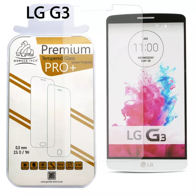 LG G3 Hartglas HD Film Displayschutzfolie Neu 100 % Original Gorilla