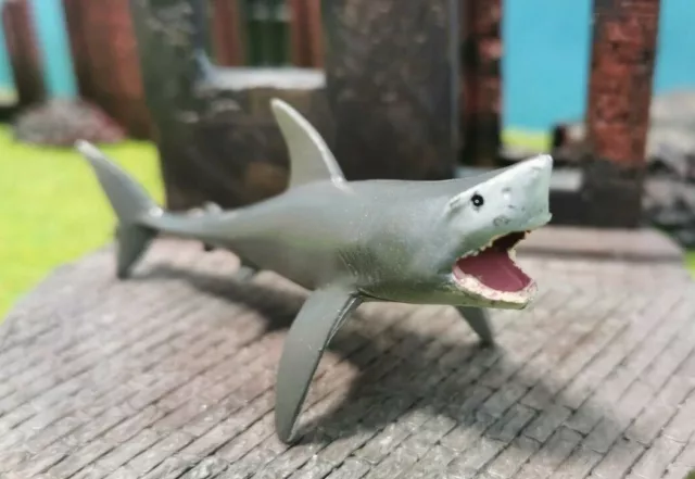 1/87 tiburón blanco grande tiburón animal figura zoológico parque diorama H0 ¡PINTADO!¡!¡! 3