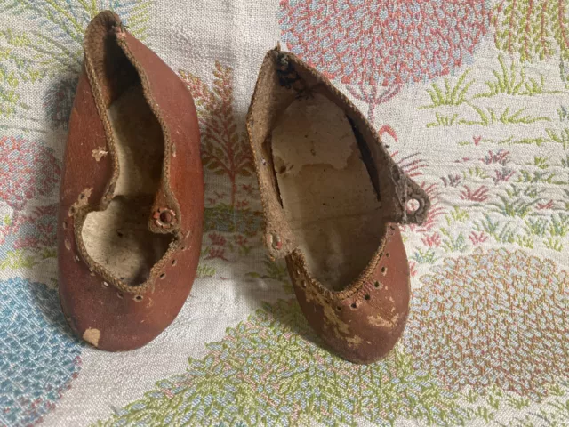 Chaussures poupée Jumeau ancienne marque à l'ange providence Taille 11 à rénover