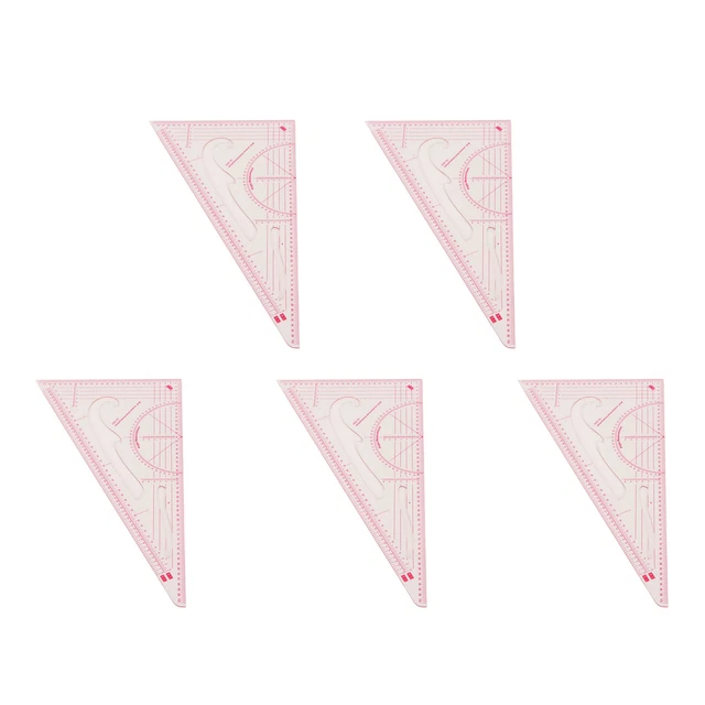 5-teiliges 3220-Dreieckslineal-Set Transparente TOS
