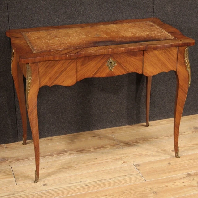 Desk Table IN Antique Style Louis XV Secretary Furniture 1 Drawer Xx Century