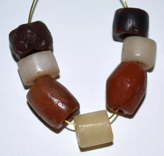 Ancient Agate Stone Excavated Djenne Dig Beads Mali African Trade 1000 Years Old