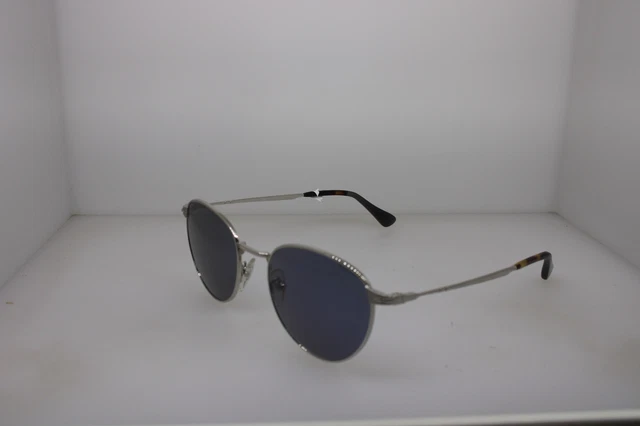 Authentic Persol 2445S Blue Metal Round Womens Sunglasses Blue Lens Authentic Persol 2445S Blue Metal Round Womens Sunglasses Blue Lens