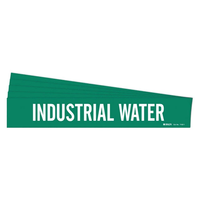 BRADY 7163-1-PK Pipe Marker,Industrial Water,PK5