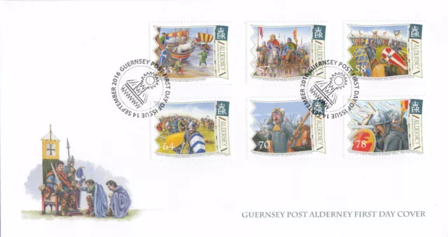 (133126) Battle of Hastings GB FDC Alderney FDC 2016