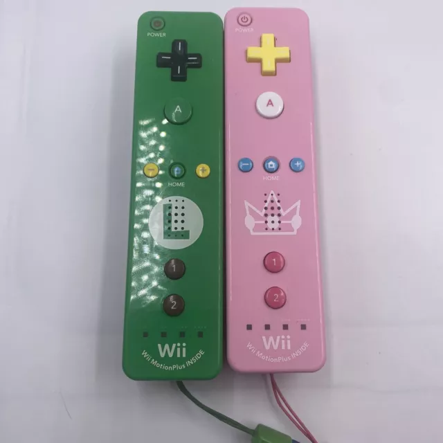 Luigi Princess Peach Wii MotionPlus Remote Set Lot Bundle Nintendo Wii