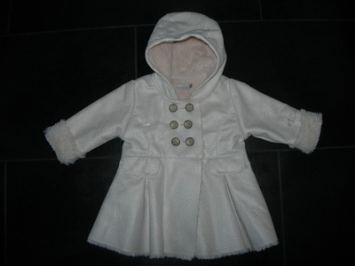 Catimini Manteau doublé CATIMINI bébé fille 18 mois imprimé feuilles doré comme neuf 