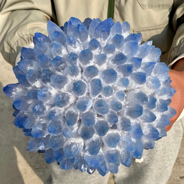 11.2LB New Find BLUE Phantom Quartz Crystal Cluster Mineral Specimen Healing 2