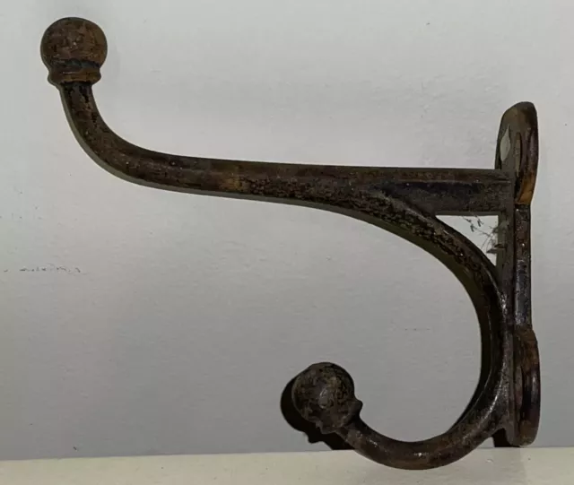 Old Coat Tack Harness Hooks Horse Barn Rustic CAST IRON original black paint