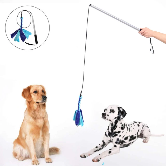 TELESCOPIC DOG TEASER Toys for Large Dogs Rod Stick Puppy £18.99
