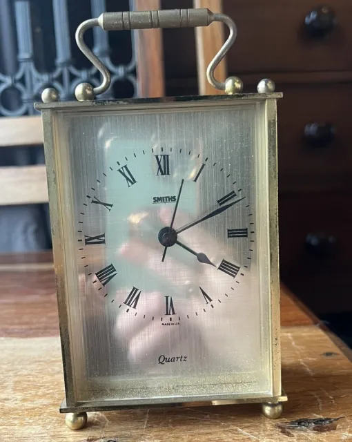 Vintage Smiths Mantle Carriage Clock Quartz Brass