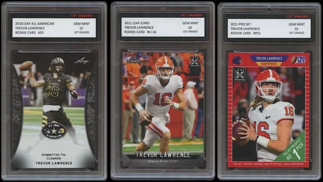 TREVOR LAWRENCE 2021 PRO SET/LEAF/iCARD 1ST GRADED 10 ROOKIE CARD Ultimate 3