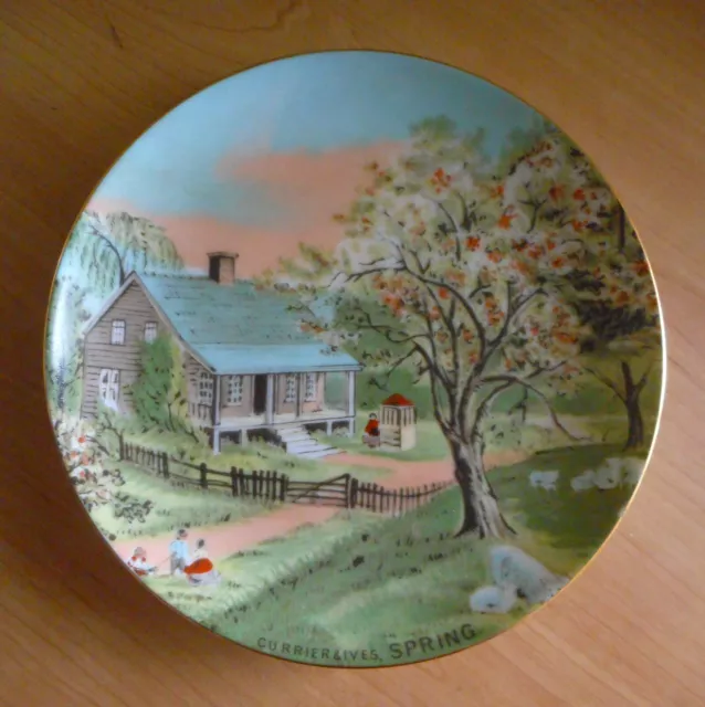 SPRING Currier & Ives Collectors Plate, Four Seasons Series