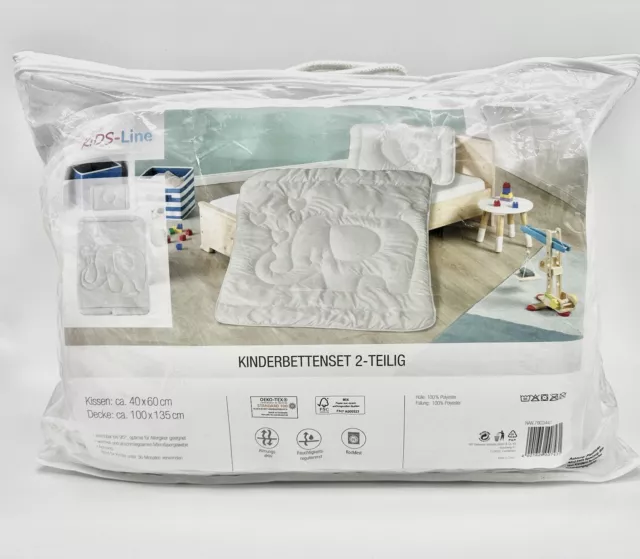 Baby Set Bett Elefant Bettdecke Baby Kinder Set Steppbett +Kissen 100x135/40x60