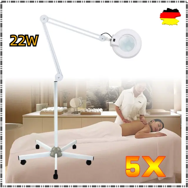5x Lámpara de lupa LED Lámpara de lupa Beauty Salon Magnifying Lamp 22W con trípode