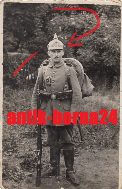 Portrait Foto Soldat Feldgrau Sturmtrupp RIR 269 Cottbus Pickelhaube uvm. G421