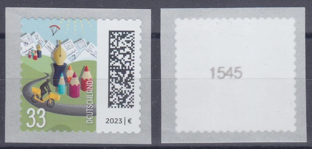 Bundesrepublik 3741 R ** 33 C. Welt der Briefe, selbstklebend mit Zählnummer