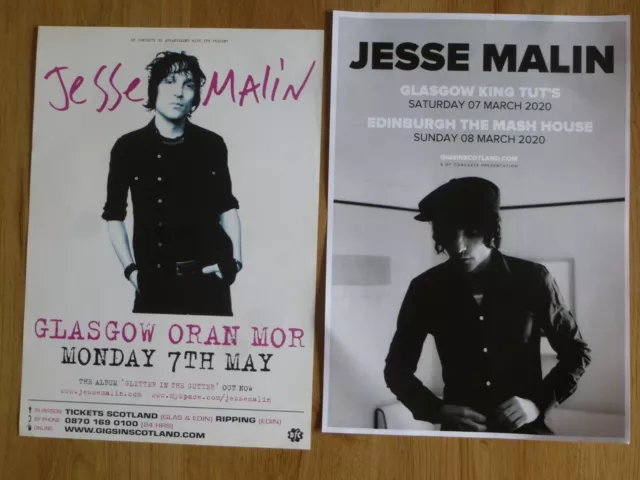 Jesse Malin - Collection of  2 Scottish tour live music show concert gig posters