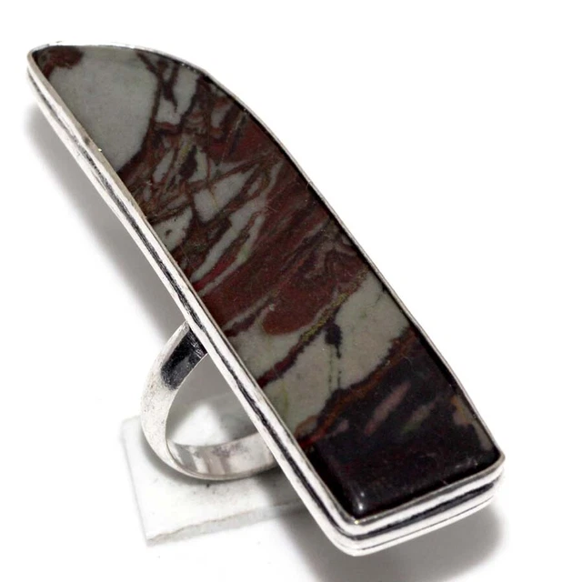 Picasso Jasper 925 Silver Plated Gemstone Ring US 8 Valentine Gift Jewelry GW