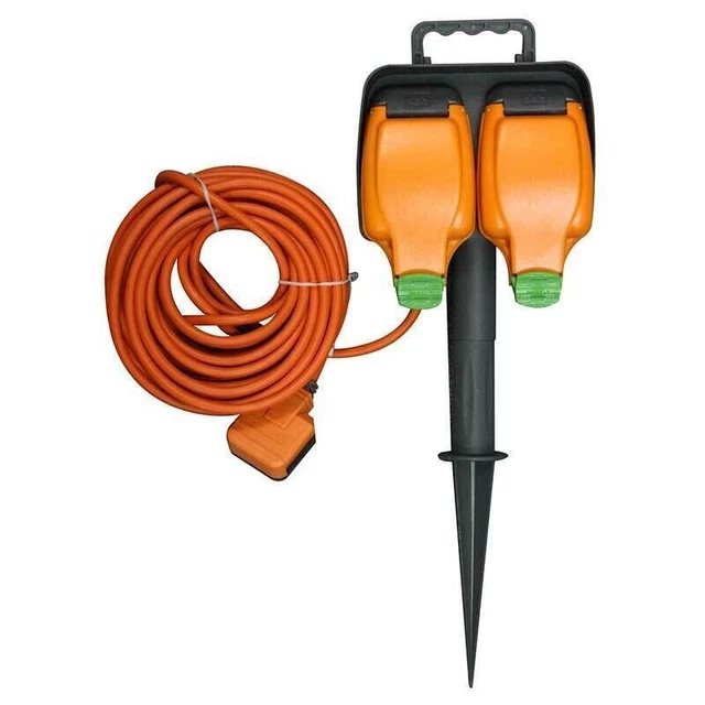 Masterplug 15 m cavo di estensione c/w 2 marce IP54 presa resistente alle intemperie su picco
