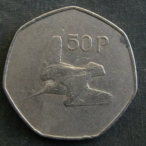 MR) Irland 50 Pence (Pingin) 1975 EIRE Tier Vogel Schnepfe Waldschnepfe Ireland