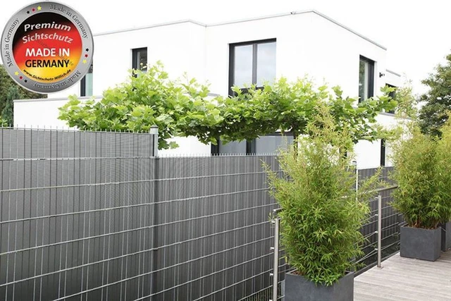 PREMIUM SICHTSCHUTZ GRÜN für Zaun Doppelstabmatte inkl Klemmleisten