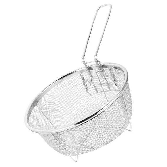 Cestello Per Friggere - Cestello Per Insalata Con Colino Da Cucina In Acciaio Inox - Cestello - Foto 9