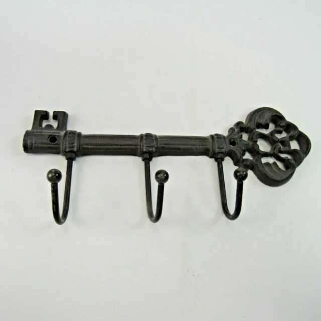 Wrought Iron Metal Key Hook 9.25" Wall Hanging Keychain Holder Rack