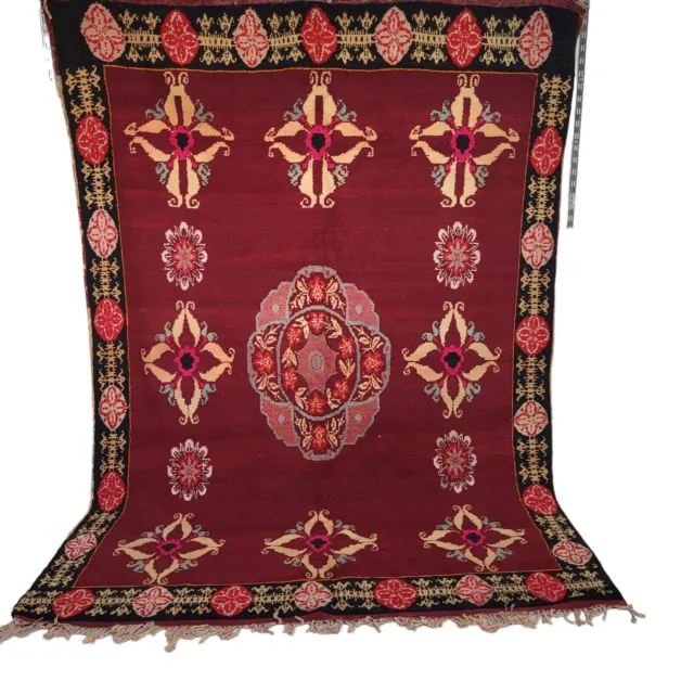 Rug Moroccan Vintage Azilal Handmade Berber Boujaad Tribal Red Carpet Area Wool