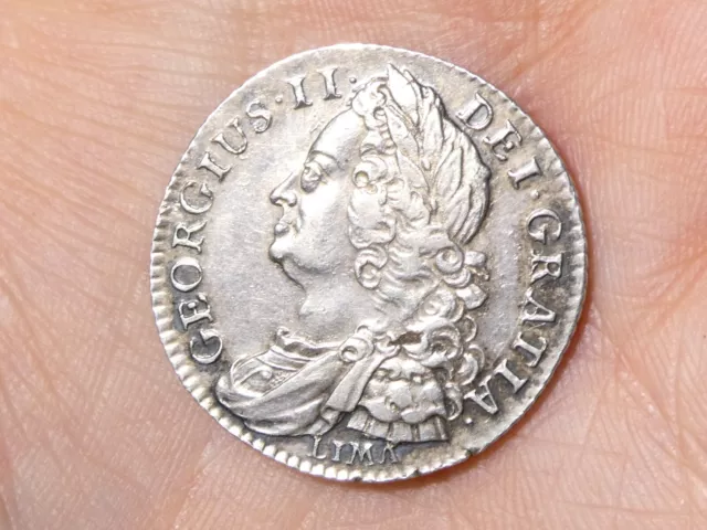 1745 George II LIMA Shilling Silver British Coin #T2350