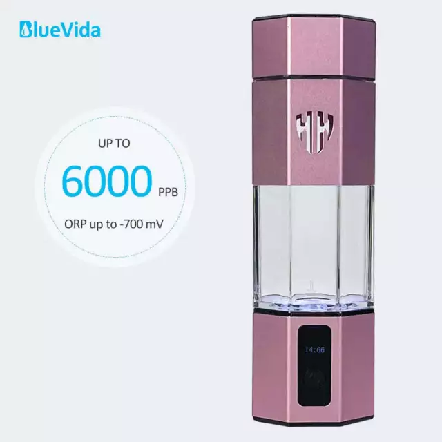 Max 6000 PPB 7th Generation  Bluevida SPE&PEM Hydrogen  Rich Water Inhalation