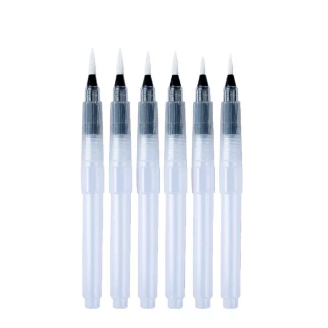 6x Artist Ink Water Brush Pen Set For Watercolor Calligraphy Painting Drawing AU 2