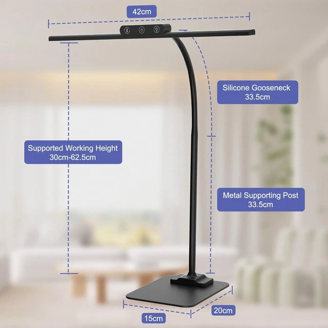 EPPIEBASIC DESK LAMP with Base, Bright Led Desk Lamp for Home Office ...