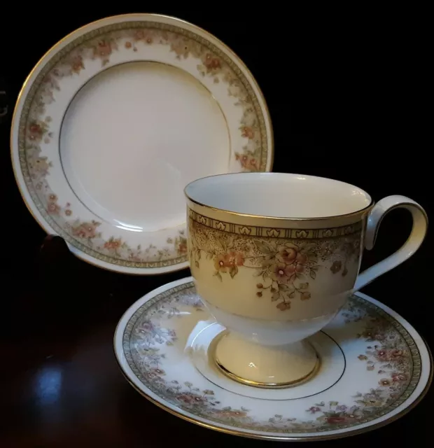 Noritake Ireland China Footed TeaCup/Saucer/Dessert Plate 2 Avail. MORNING JEWEL